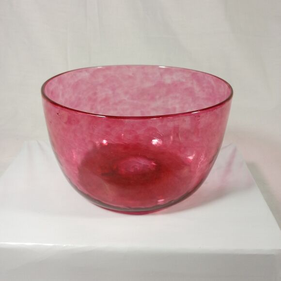Signed Cranberry Wimberley Glass Works Vase. Dated 1999 Ruby Swirls, Handcrafted - Picture 8 of 14